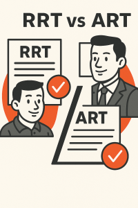 Imagem ilustrativa comparando RRT e ART na produção de conteúdo visual, destacando as diferenças. 